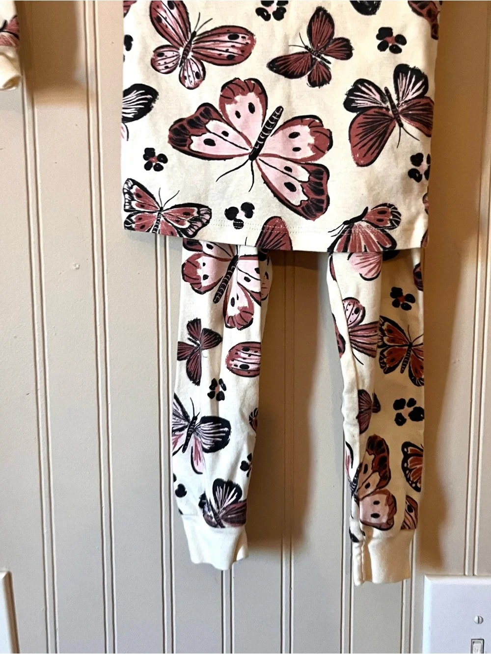Member's Mark Girls Size 3T Organic Cotton Pajama Set With Butterflies